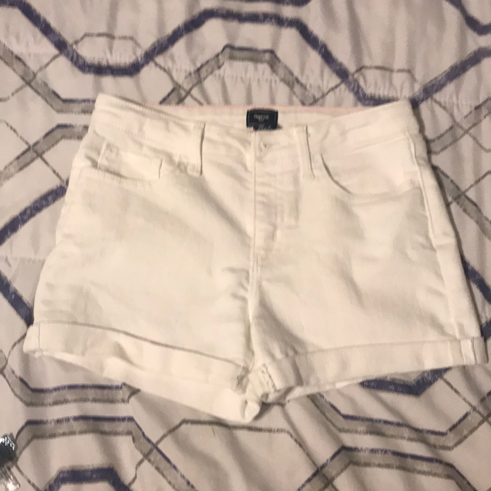 White jean shorts